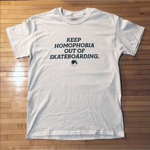 Keep Homophobia Out Of Skateboarding Shirt - White
